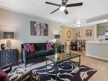 Living Room with Wood Style Flooring at The Parkway at Hunters Creek, Florida, 32837